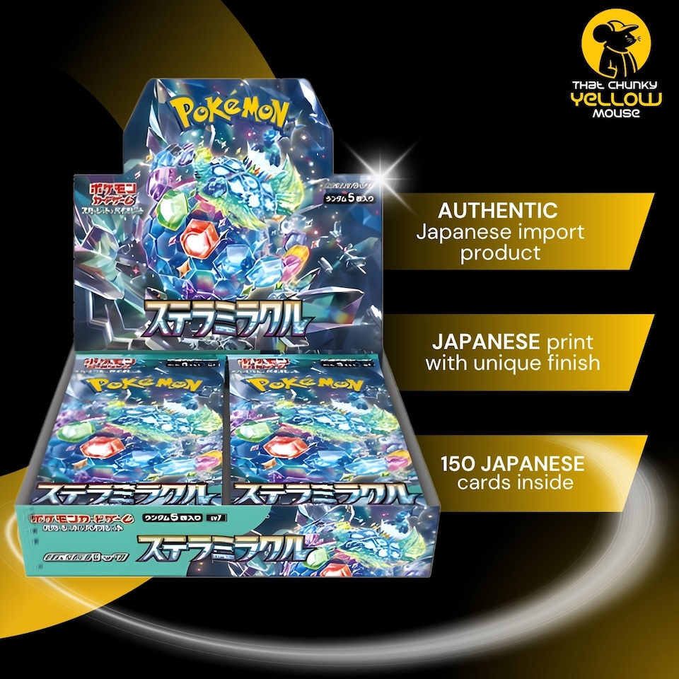 image 1 of Pokemon Cards Stellar Crown, Japanese Stellar Miracle - Booster Box including 30 Pokemon Booster Packs - TCYM Product