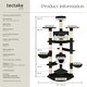 image 6 of Cat Tree Fippi - 201 cm tall, sisal cat scratching post, toy & anti-tip bracket - Black/White
