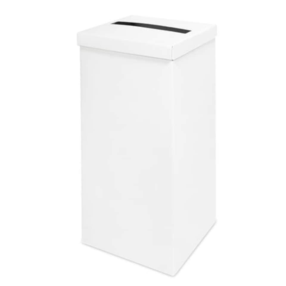 White Silk Square Post Box with Lid 50cm