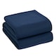 image 1 of OHS Luxury Soft Plain Fleece Blanket Bedspread, 125x150cm - Navy Blue