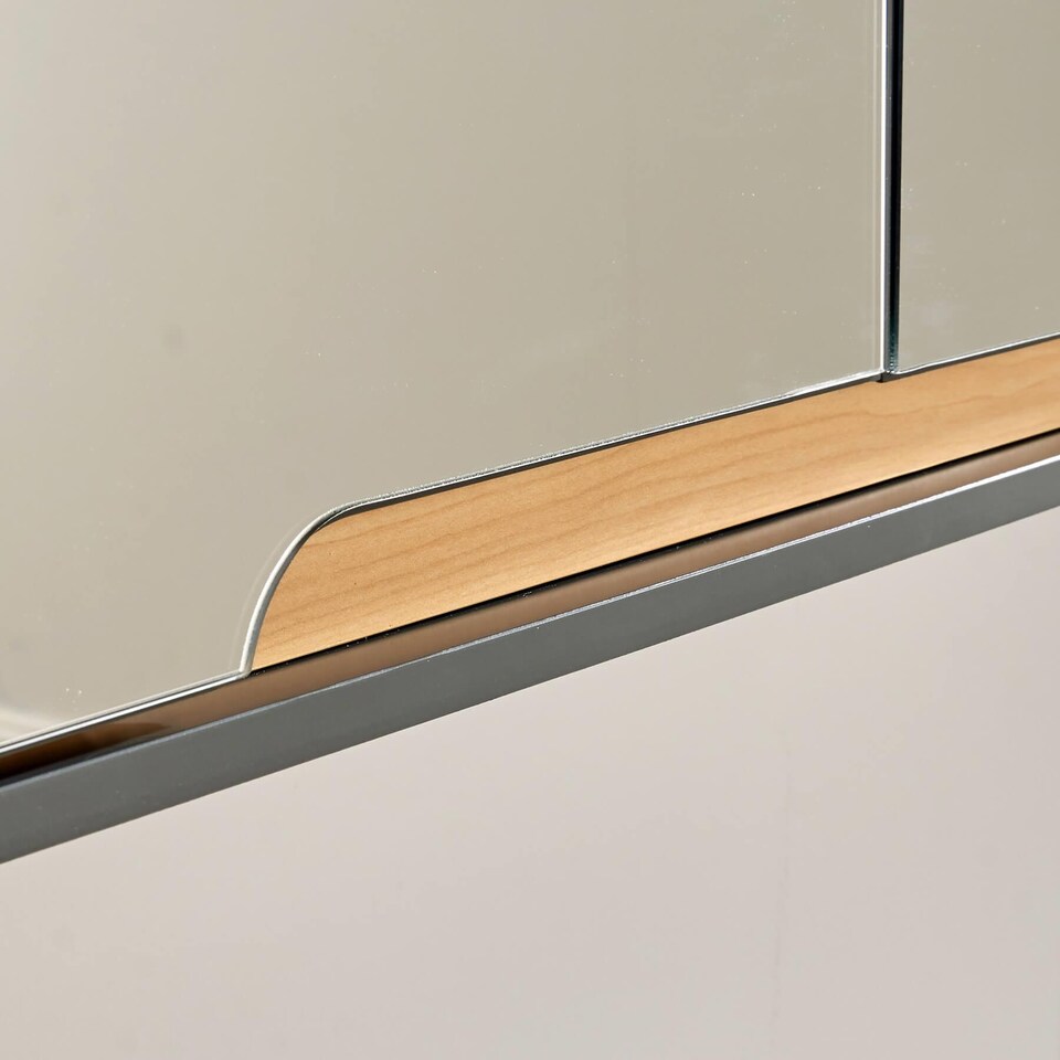 image 1 of Bathroom Cabinet Wall Mounted Mirrored Vanity Storage Organiser | Grey