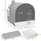 image 2 of PawHut Cat Litter Box Kitten Litter Tray w/ Lid, Scoop, Filter, Flap Door, Grey