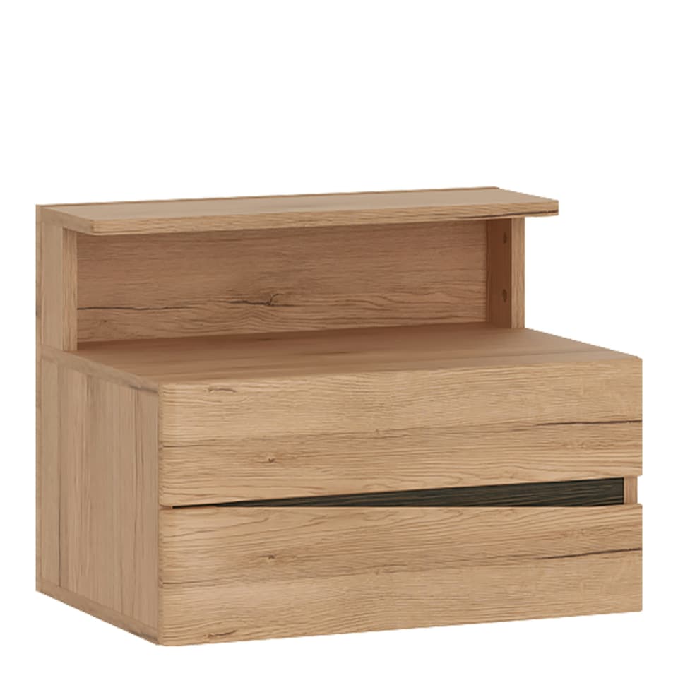 image 1 of Kensington 2 Drawer Bedside Cabinet LH Drawer (wall fixing) in Oak.