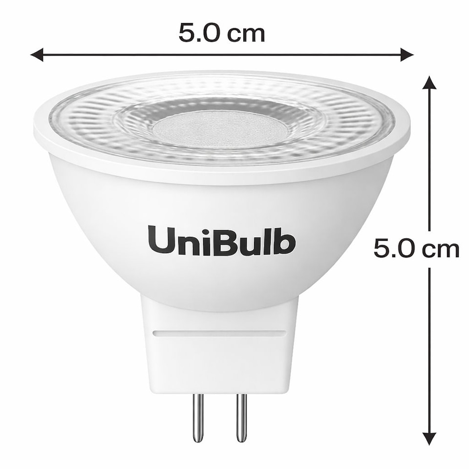 image 1 of UniBulb LED MR16 GU5.3 345lm 3.4W (Replaces 35W) 3000K (Warm White) Spot Downlight Ceiling Light Bulb - Pack of 12 | Clear | Warm White | 12