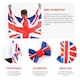 image 2 of Wearable Union Jack Cape, Soft Top Hat & Bow Tie Blue | One Size