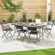 image 2 of Christow Folding Garden Table Rattan Effect Outdoor Camping Dining 6 Seater 6ft
