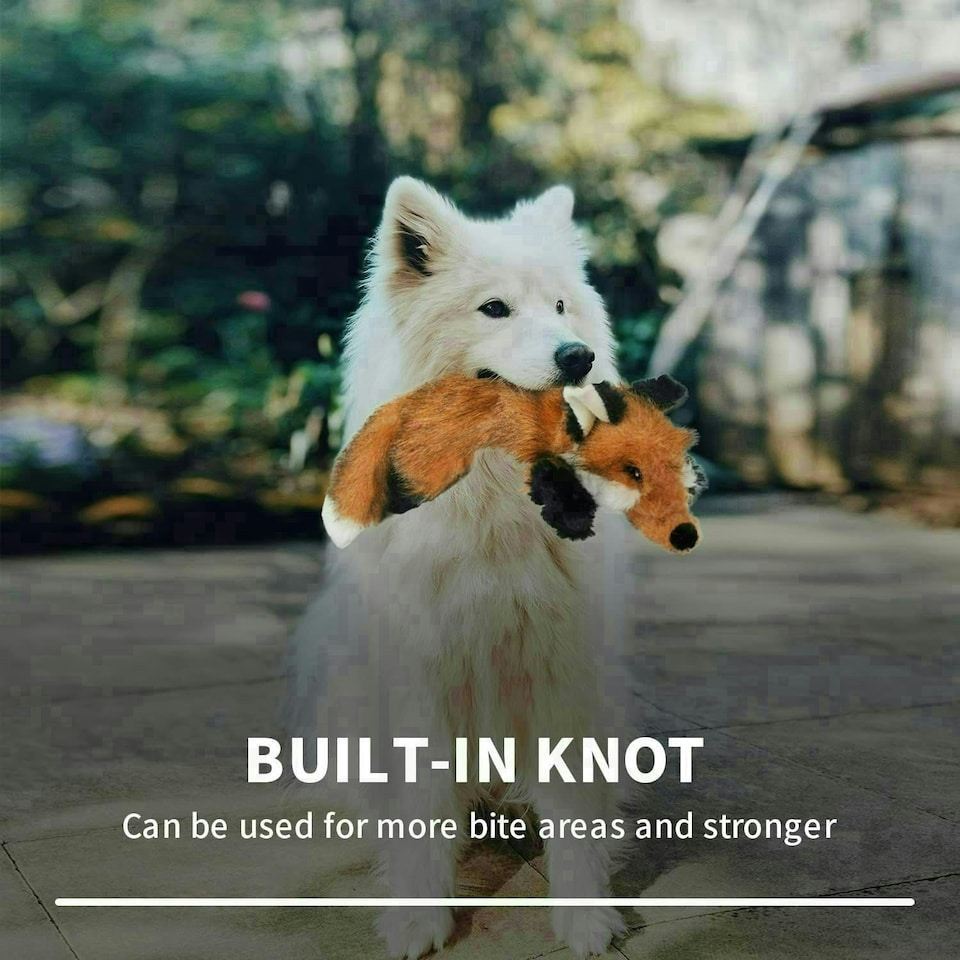 image 1 of All For Paws Fox Dog Toy with Squeaker Red