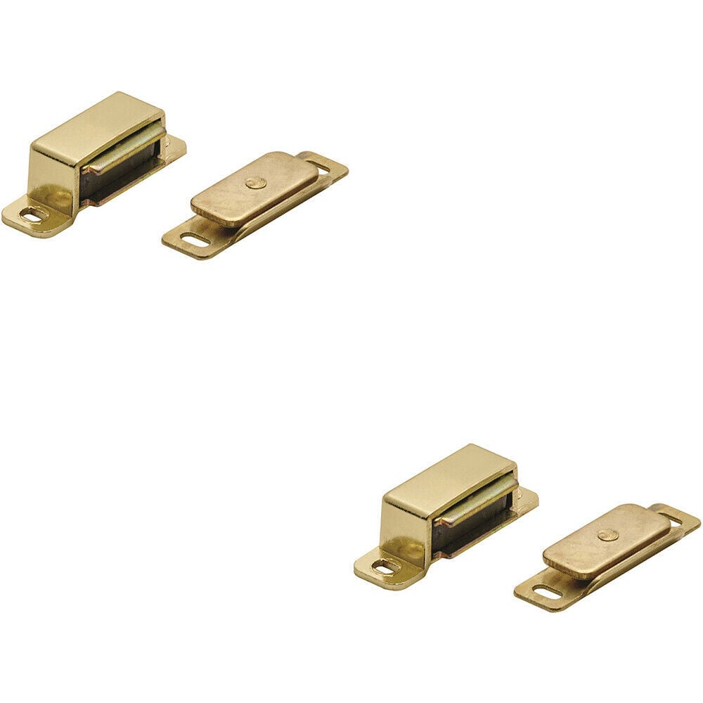 Loops 2x Magnetic Cupboard Door Catch 37mm Fixing Centres 6kg Pull Electro Brassed in Metallics