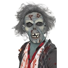 Decaying Zombie Halloween Fancy Dress Mask Grey