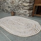 image 1 of CHAKKAR PALE Stripe Oval Beige Hall Rug - Jute - L90 x W150 White