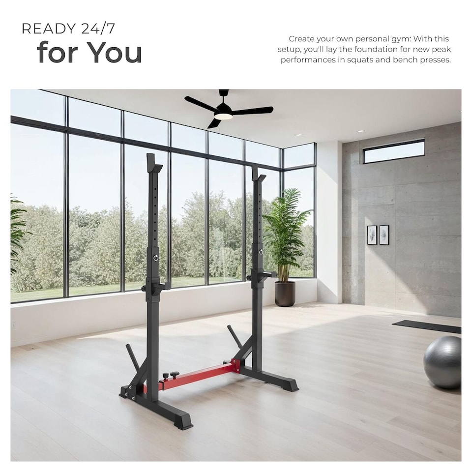image 1 of Squat Rack Apollo - height and width adjustable, with weight holders