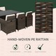 image 5 of Outsunny 11PC Garden Rattan Dining Set Cushion Patio Table Chair Conservatory