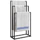 image 1 of HOMCOM Freestanding Towel Rack, Steel Towel Rail Holder with 3 Bars, Black