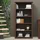 image 1 of Boston 5-Shelf Tall Bookcase - Rich Dark Brown Lacquer Finish with Handcrafted Adjustable Shelves | Brown | Dark Brown | One Size | 1