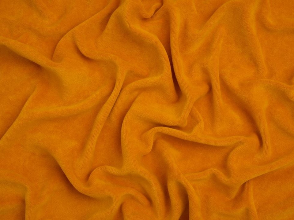 Minerva Core Range Gold Cotton Velour Stretch Knit Fabric for Dressmaking, 150cm / 59" Wide - per metre