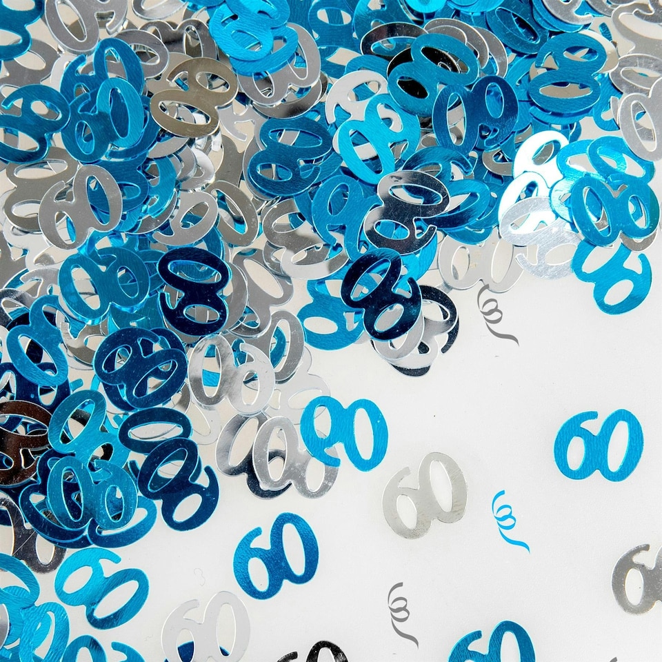 image 1 of 14g Blue Happy 60th Birthday Confetti