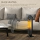 image 9 of HOMCOM Ceramic Space Heater Tower Heater W/ 45° Oscillation, Black