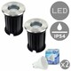 image 1 of ValueLights Pair of Silver Outdoor Walkover Lights with 5W Warm White Bulb