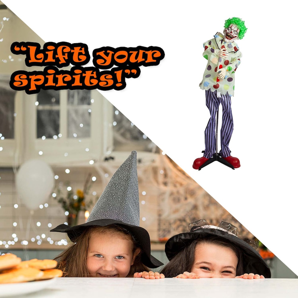 image 1 of vfm-estore Halloween Animated Clown Ghost Decoration 36 inch