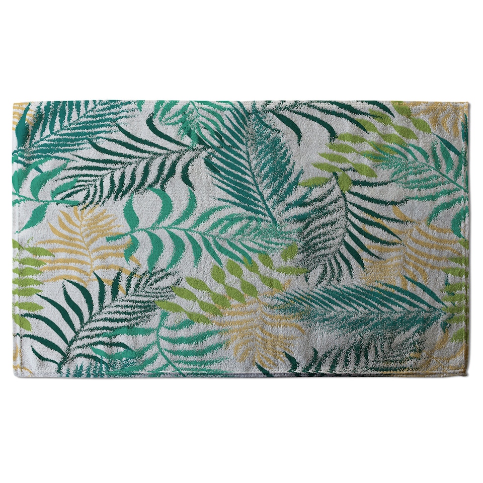 image 1 of Tropical palm leaves Designer Bath Towel | Multi