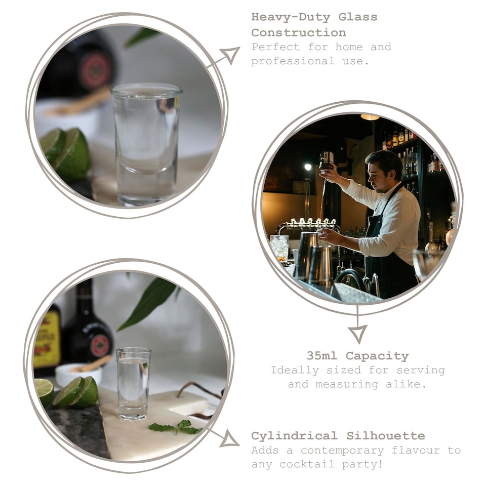 image 1 of Rink Drink Shot Glasses - 35ml - Clear - Pack of 12 | Clear | Clear