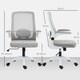 image 7 of HOMCOM Mesh Desk Chair with Tilt Function, Lumbar Support Grey