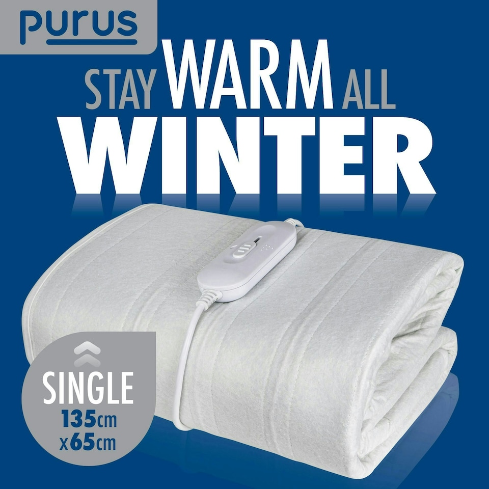 image 1 of Purus Single Electric Under Bed Blanket Fitted Ties