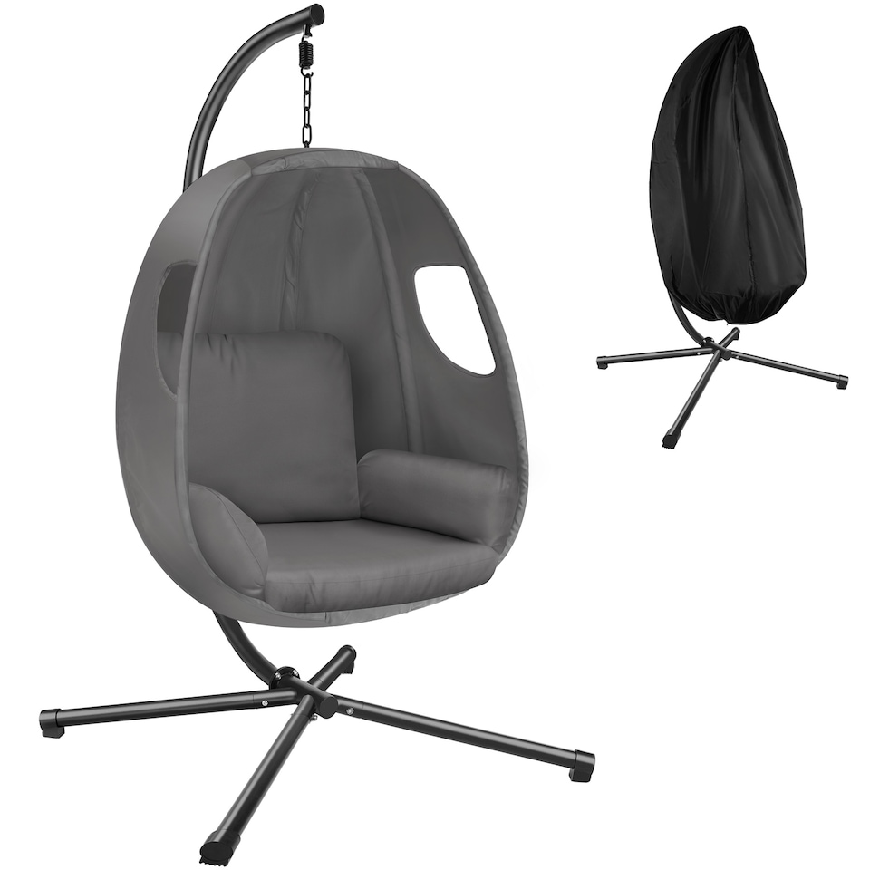 image 1 of Hanging Egg Chair Anika - with frame and extra thick seat cushion | Grey | anthracite | One Size | 1