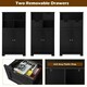 image 8 of COSTWAY Bathroom Cabinet Wooden Storage Cupboard Black Black