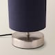 image 6 of ValueLights Francis Brushed Chrome Touch Table Lamps Navy Shade | Silver | Navy