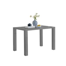 Furniturebox Pivero 4 Grey Modern High Gloss Dining Table