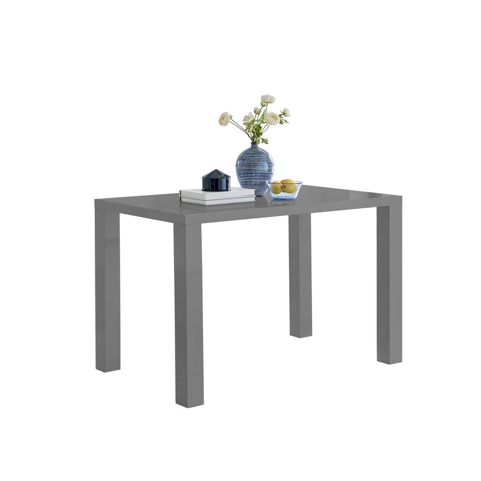 image 1 of Furniturebox Pivero 4 Grey Modern High Gloss Dining Table