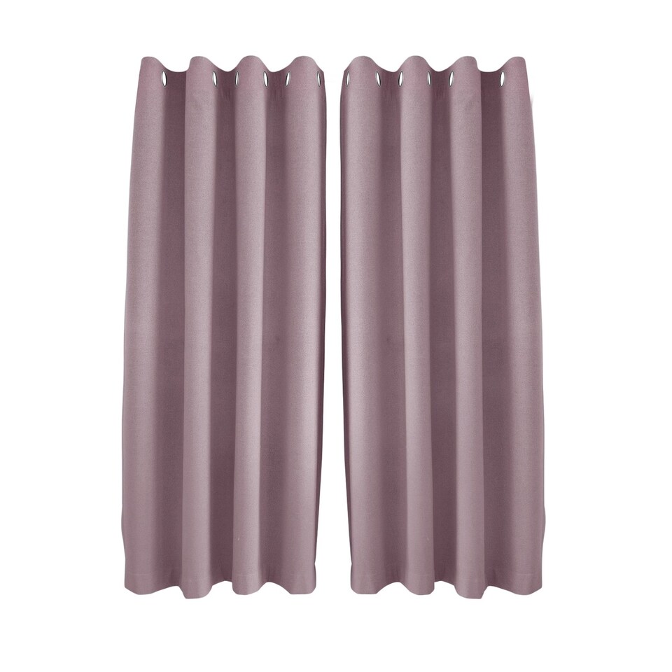 image 1 of Lavender Pink Linen Blackout Curtains - 46 x 54 Inch Drop - 2 Panel | Pink | One Size