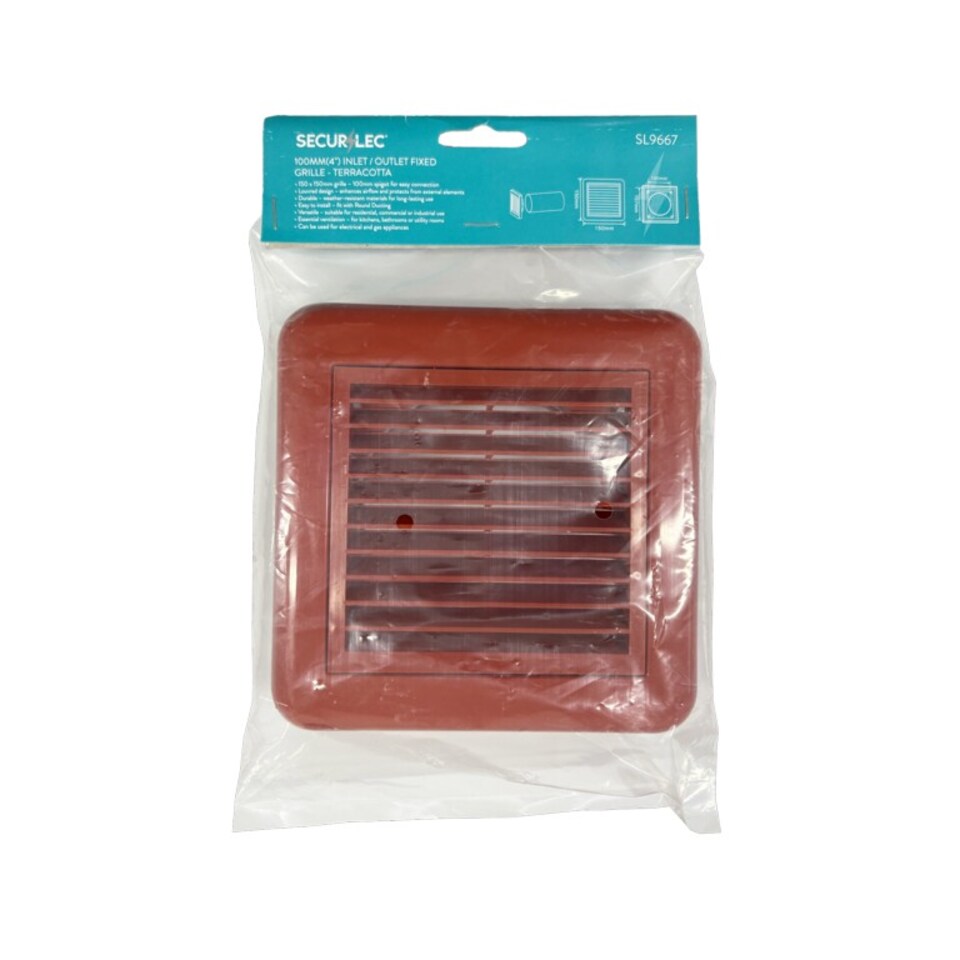 image 1 of Securlec Plastic Louvre Vent | Orange | Terracotta | 1