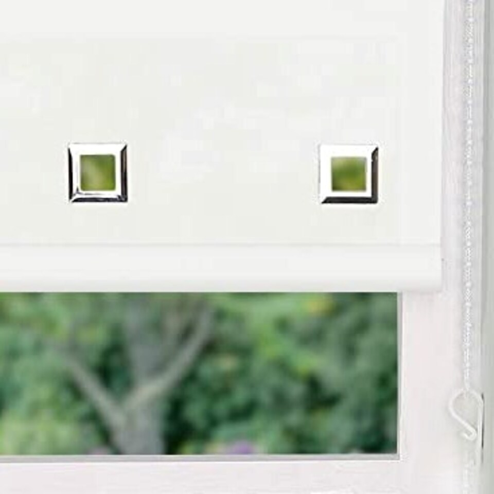 image 1 of 210cm White Square Eyelet Edge Roller Blind