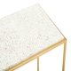 image 5 of Interiors by Premier Gold Finish Console Table, Sleek Gold Iron Frame with White Rectangular Marble Top, Open‑Frame Console Gold