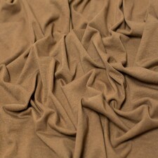 Brown Melange Cotton Jersey Stretch Knit Fabric for Dressmaking, 150cm / 59" Wide - per metre