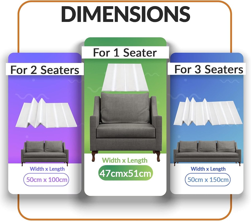 image 1 of Sofa Seat Support Board | Foldable Sofa Rejuvenator Board | Sagging Sofa Cushion Support 1 Seater (48cm x 48cm)| White