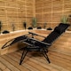 image 5 of Set of 2 Luxury Padded Multi Position Zero Gravity Garden Relaxer Chair Lounger in All Black
