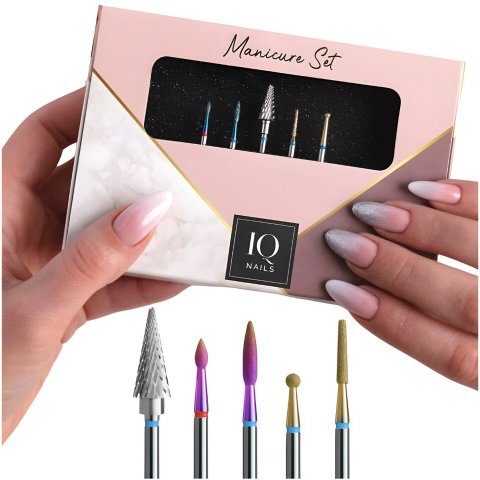 image 1 of IQ Nails Expert Drill Bits For Gel Polish Gel Acrylic Cuticles Set 5pcs