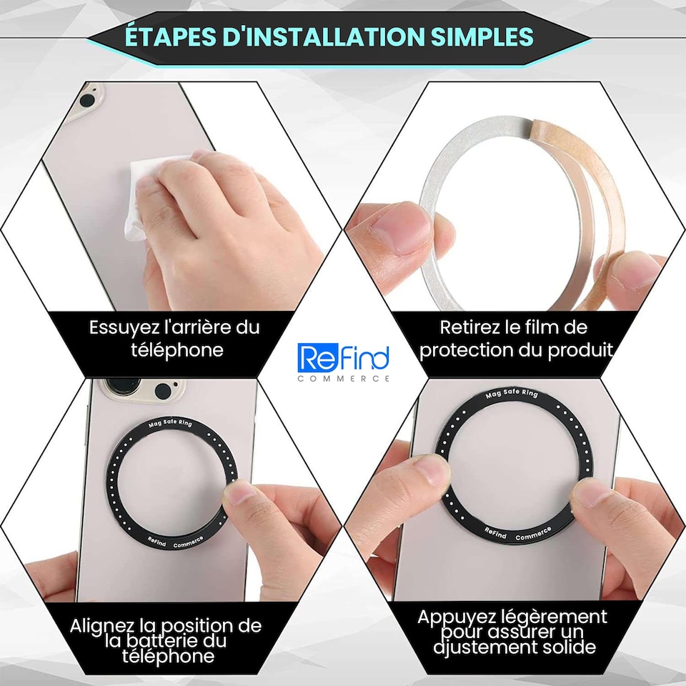 image 1 of 6pcs MagSafe Ring for Phone Conversion Wireless Charger & Wallet