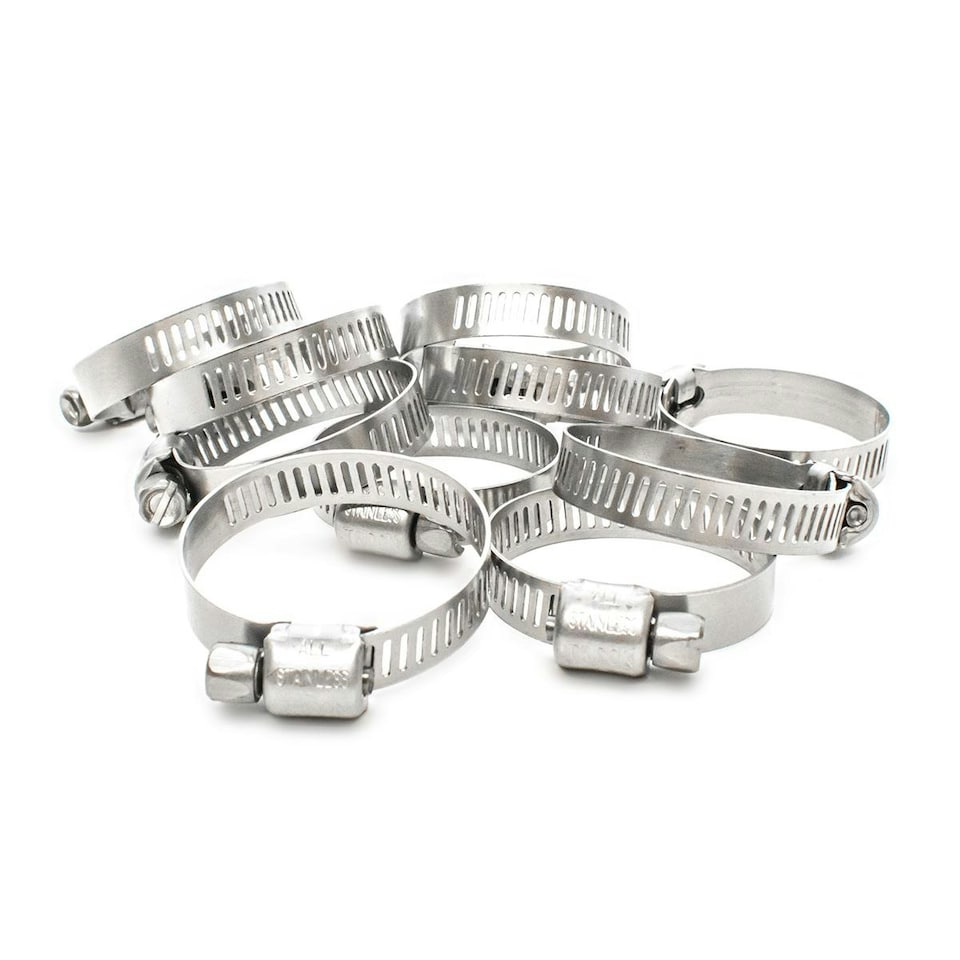 image 1 of Pisces 10 Pack 22-32mm Stainless Steel Clips for 25mm hose
