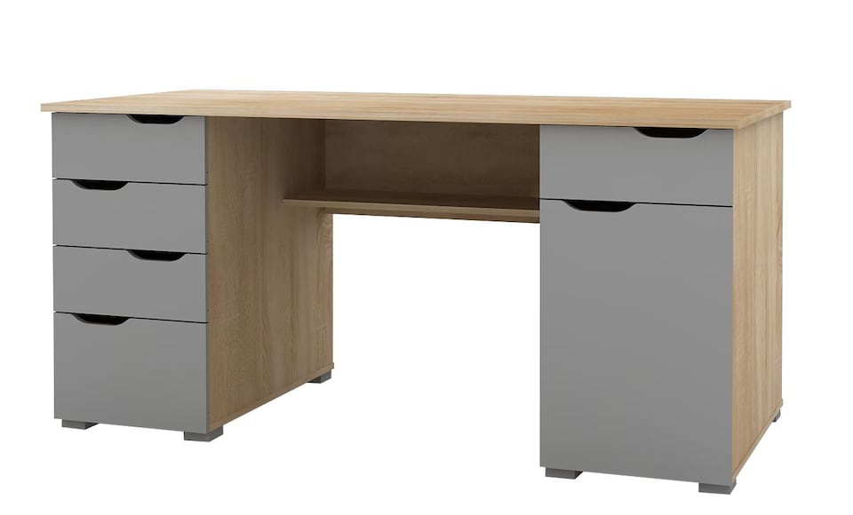 image 1 of Kentucky Desk in Light Oak Look / Grey