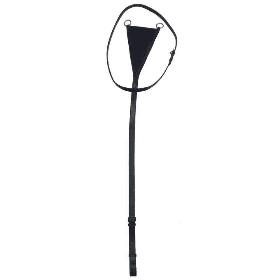 image 1 of Blenheim Leather Horse Bib Martingale - Black - Cob