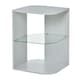 image 1 of Modern Side Table Three Layer Bedside Table Nightstand w/ 2 Storage Shelves Grey