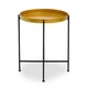 image 2 of Interiors By Premier Sleek Small Brass And Black Finish Side Table, Round Top Small Lounge Table, Contemporary Bed Side Table