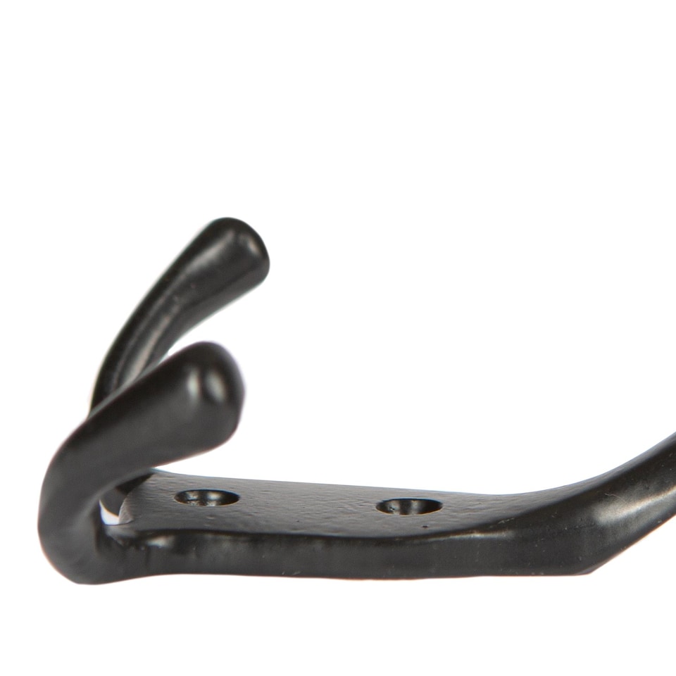image 1 of Hammer & Tongs Rustic Hat and Double Robe Hook - W90mm x H140mm - Black