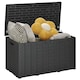 image 1 of Outsunny 336 Litre Garden Storage Box, Waterresistant Heavy Duty Double Wall Plastic Container, Extra Large Outdoor Garden Furniture Organizer, Deck Cushion Chest with Wheels and Handles, Black