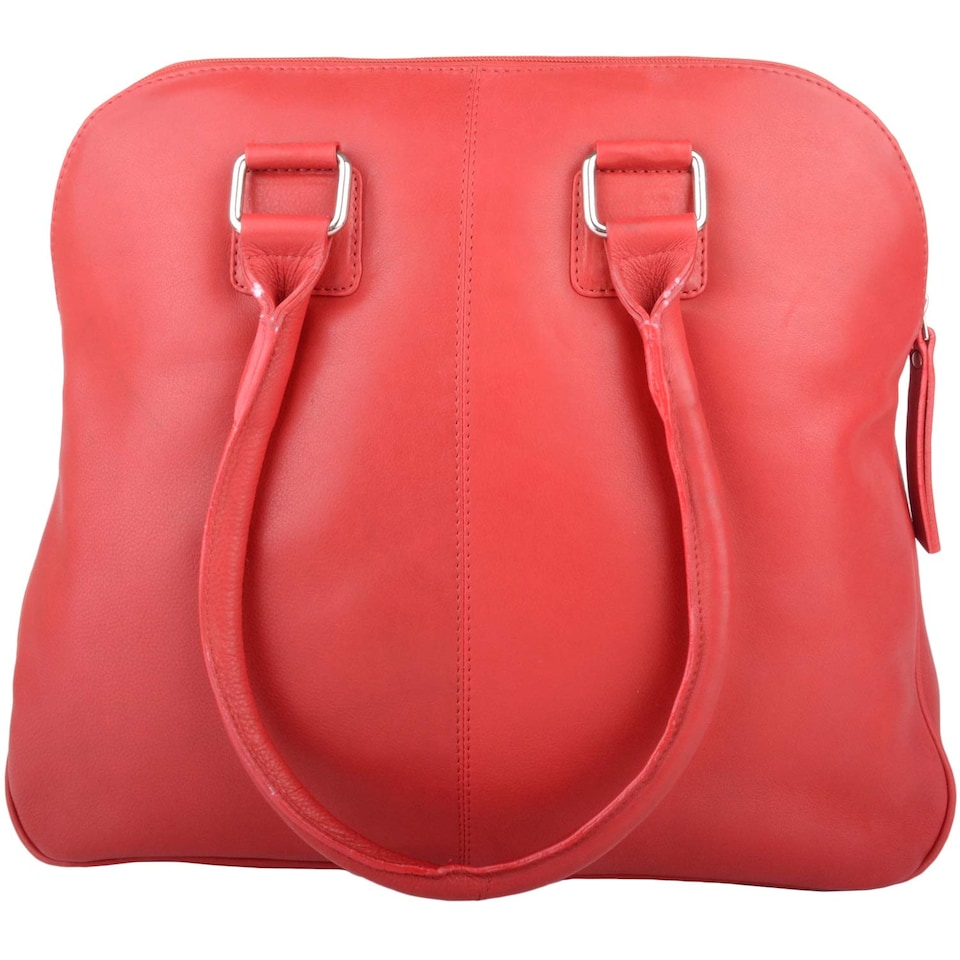 image 1 of London Leathergoods Womens Large Premium Soft Leather Travel / Work Hand Bag / Shoulder Bag | Red | Red