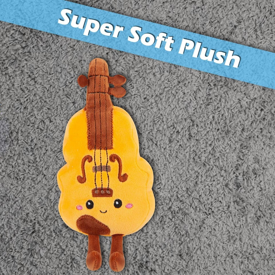 image 1 of Violin Soft Toy Cute Plushie Huggable Cuddly Stuffed Toy 16cm Yellow